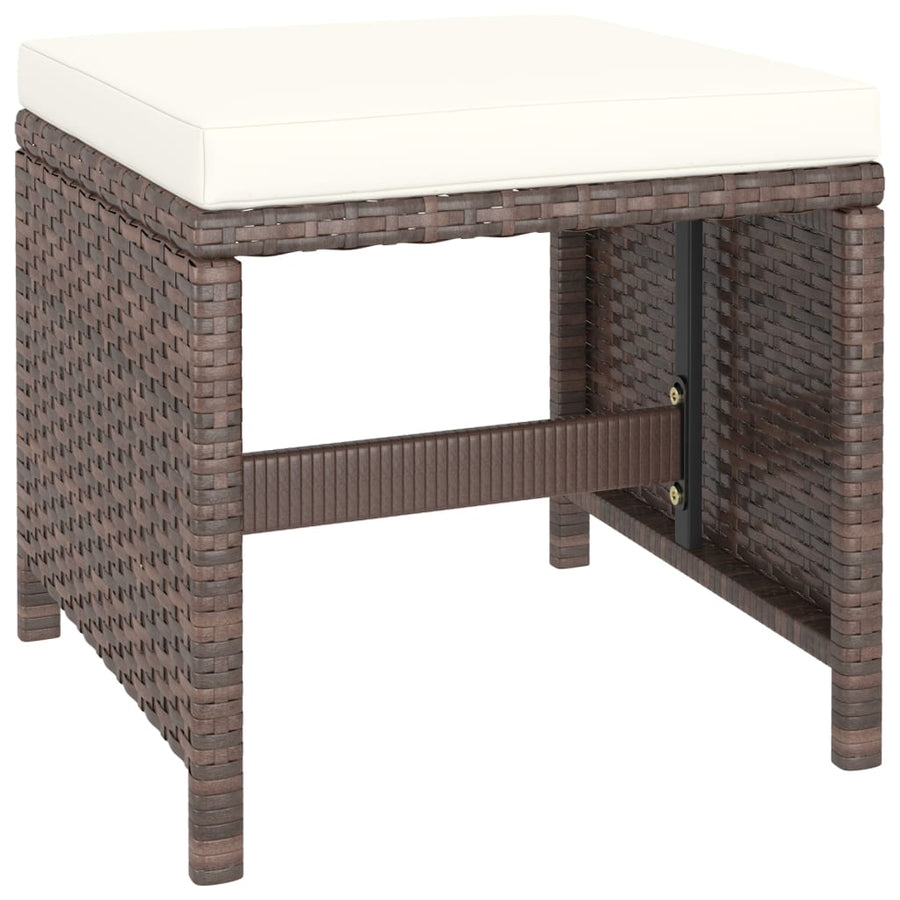 -Delige Tuinset Met Kussens Poly Rattan Bruin