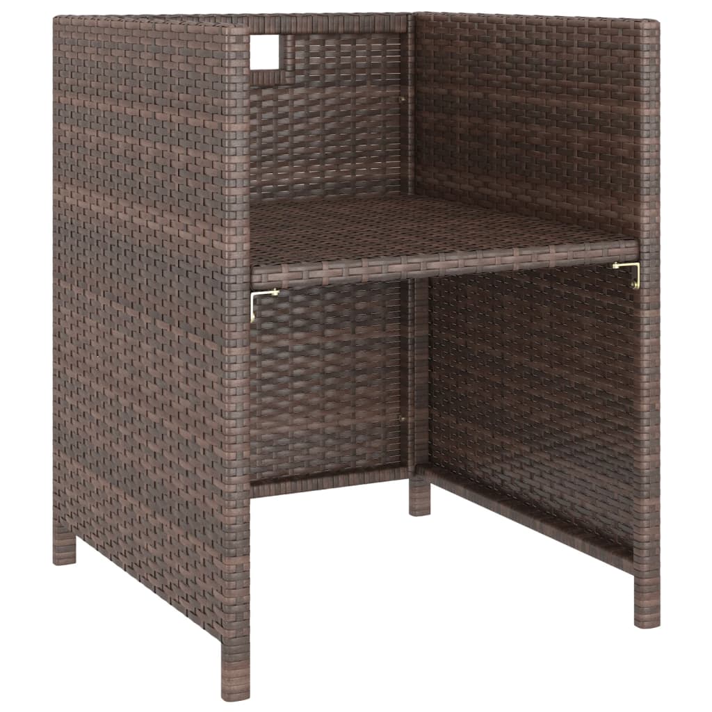-Delige Tuinset Met Kussens Poly Rattan Bruin