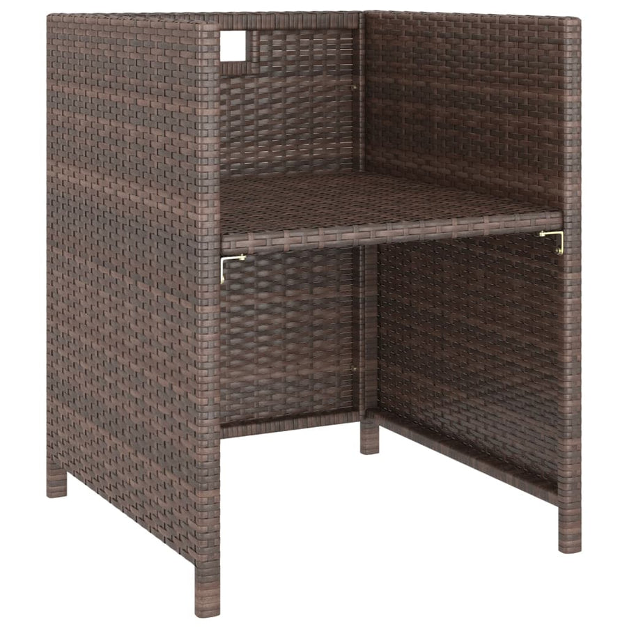 -Delige Tuinset Met Kussens Poly Rattan Bruin