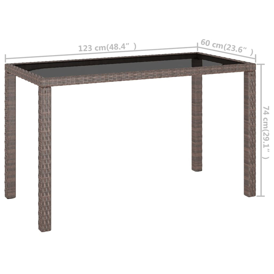 -Delige Tuinset Met Kussens Poly Rattan Bruin