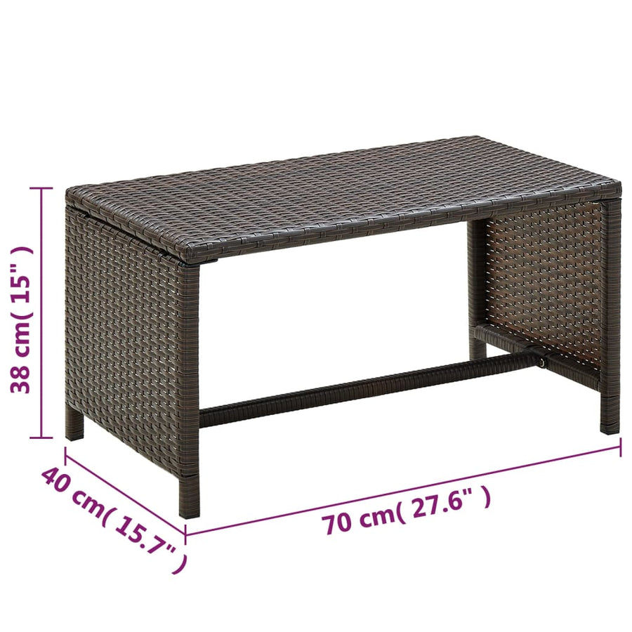 Loungeset Met Kussens Poly Rattan Bruin