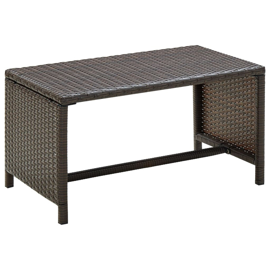 Loungeset Met Kussens Poly Rattan Bruin