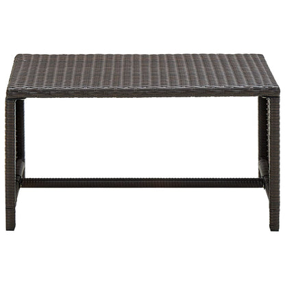 Loungeset Met Kussens Poly Rattan Bruin