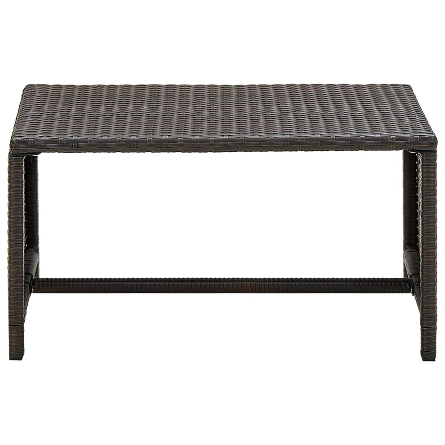 Loungeset Met Kussens Poly Rattan Bruin