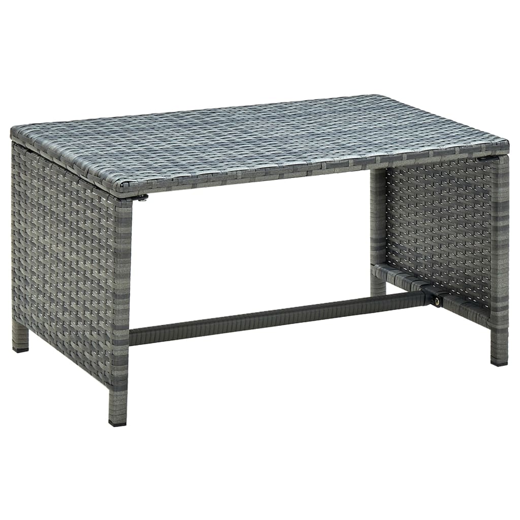 Loungeset Met Kussens Poly Rattan Grijs