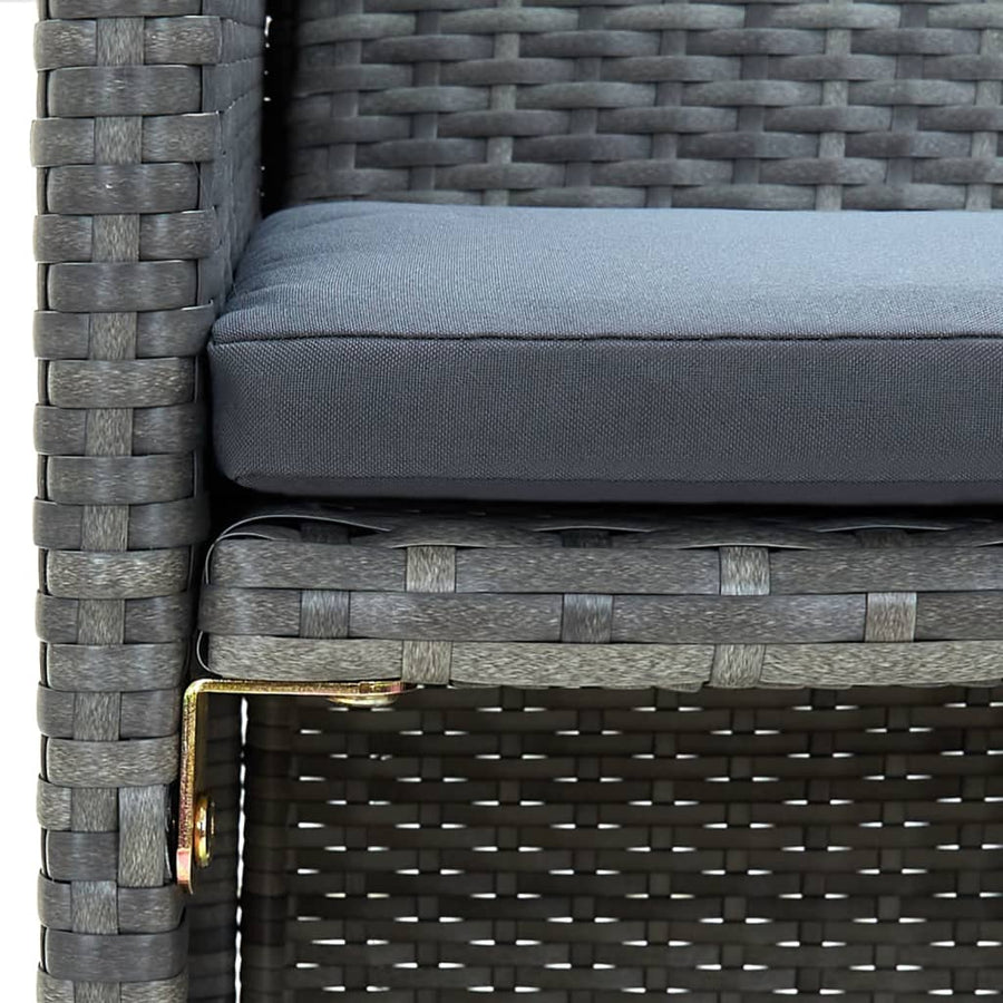 Loungeset Met Kussens Poly Rattan Grijs