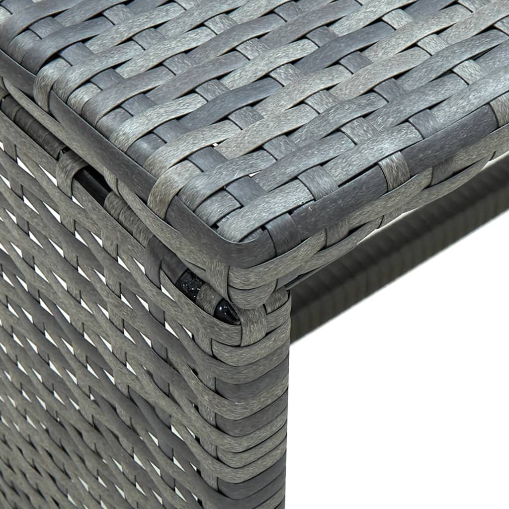 Loungeset Met Kussens Poly Rattan Grijs