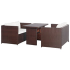 -Delige Bistroset Met Kussens Poly Rattan Bruin