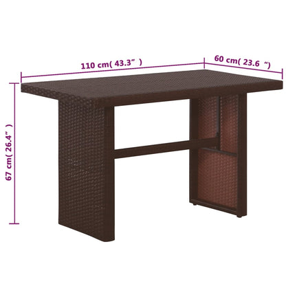 Bistroset Met Kussens Poly Rattan Bruin
