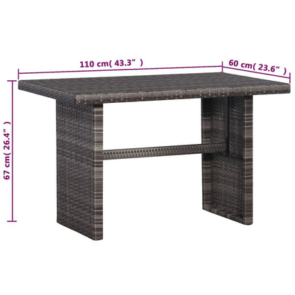 -Delige Bistroset Met Kussens Poly Rattan Grijs