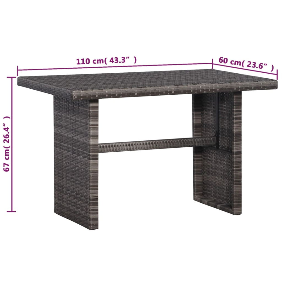 -Delige Bistroset Met Kussens Poly Rattan Grijs