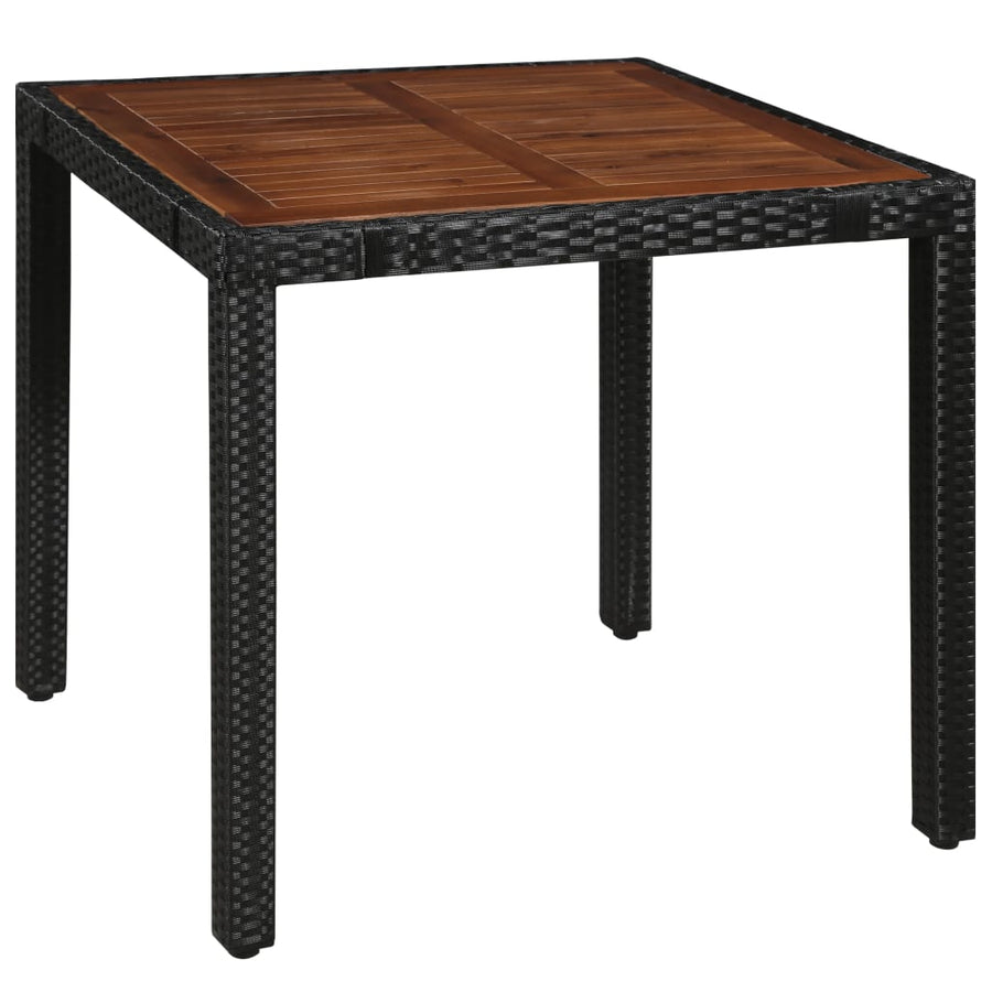 -Delige Tuinset Poly Rattan En Acaciahout Zwart 5