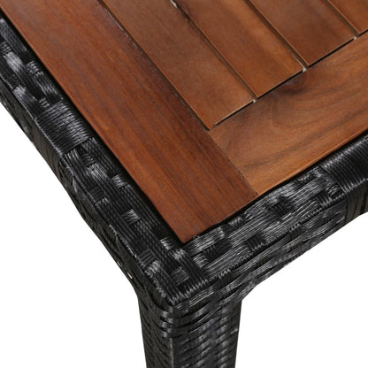 -Delige Tuinset Poly Rattan En Acaciahout Zwart 5