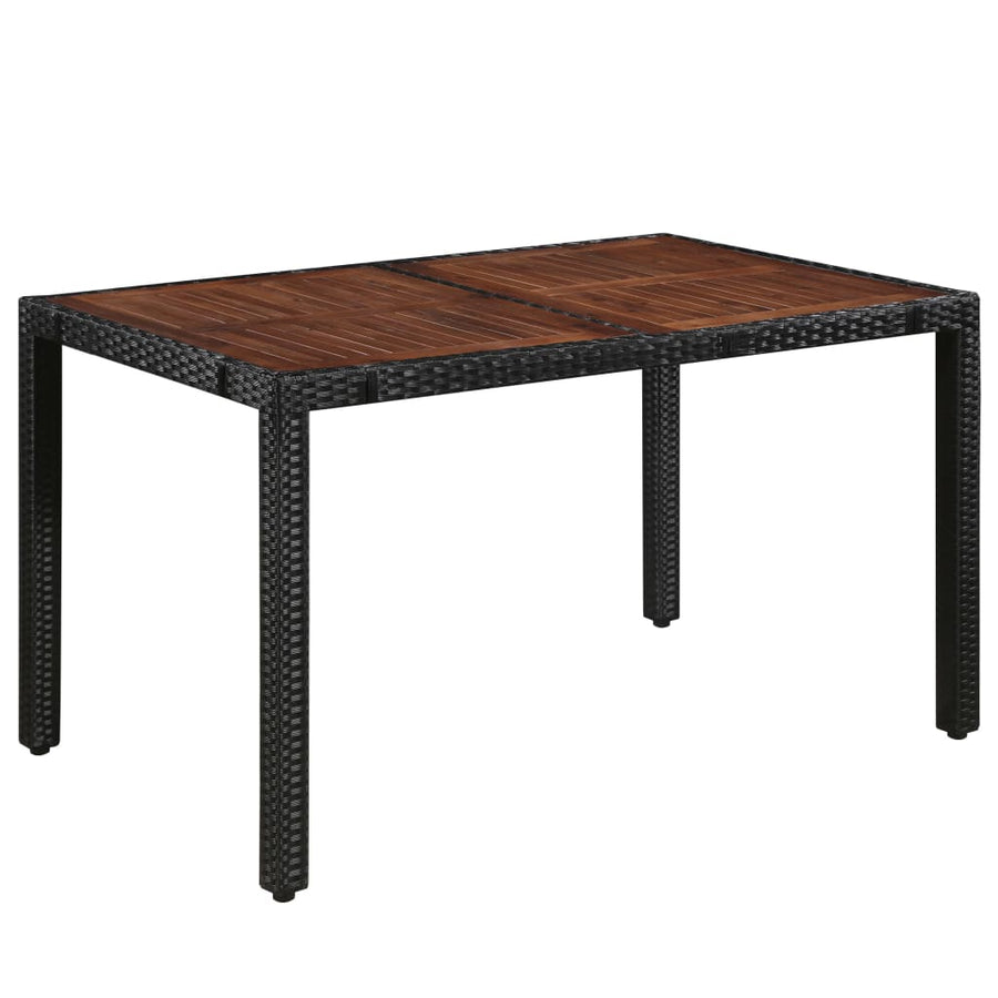 -Delige Tuinset Poly Rattan En Acaciahout Zwart 7