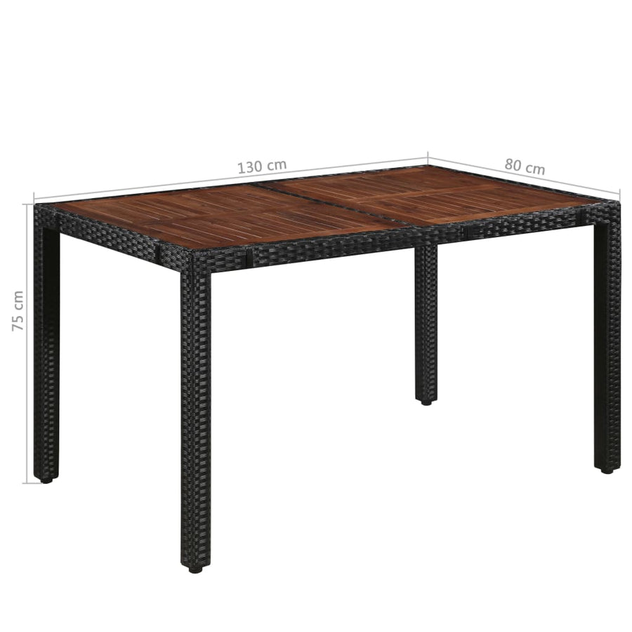 -Delige Tuinset Poly Rattan En Acaciahout Zwart 7