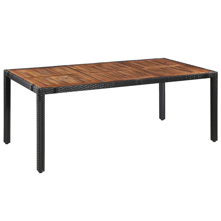 -Delige Tuinset Poly Rattan En Acaciahout Zwart 9