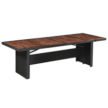 Tuintafel 240X90X74 Cm Poly Rattan En Massief Acaciahout Bruin en zwart