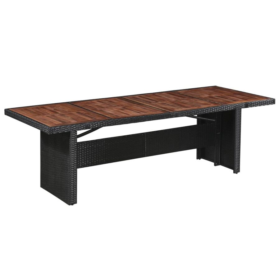 Tuintafel 240X90X74 Cm Poly Rattan En Massief Acaciahout Bruin en zwart