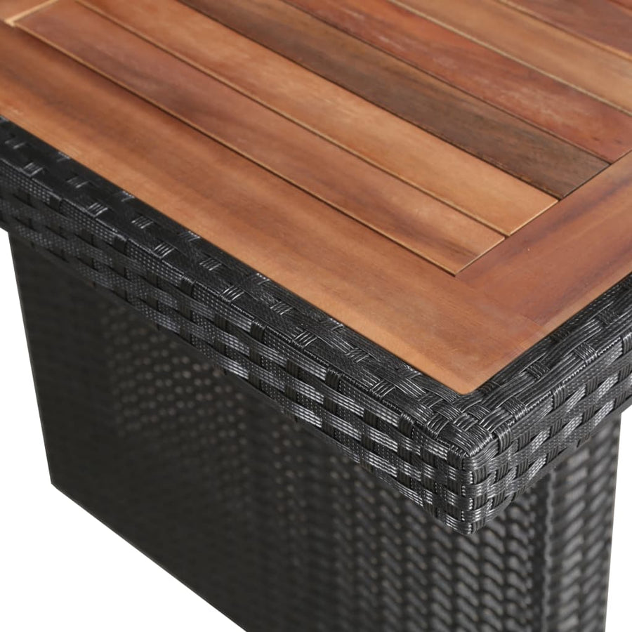 Tuintafel 240X90X74 Cm Poly Rattan En Massief Acaciahout Bruin en zwart