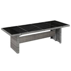 Garden table 240x90x74 cm poly rattan and glass