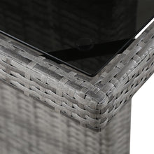 Tuintafel 240X90X74 Cm Poly Rattan En Glas Grijs en zwart