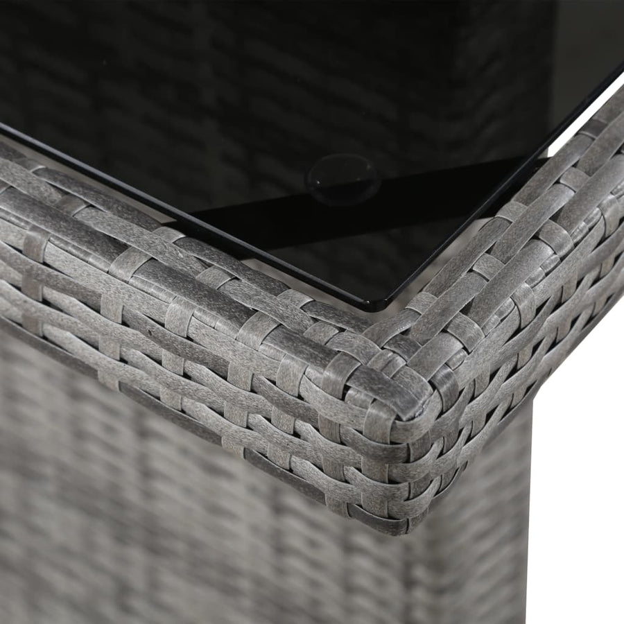 Tuintafel 240X90X74 Cm Poly Rattan En Glas Grijs en zwart