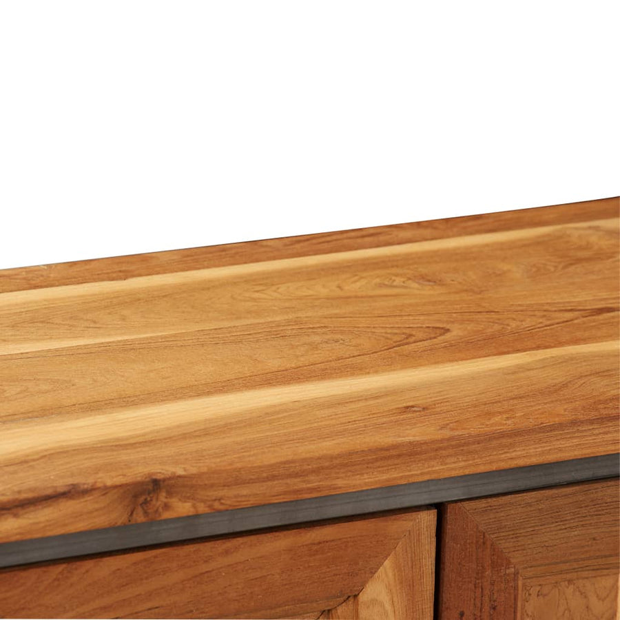 Dressoir 65x30x70 cm gerecycled teakhout en staal