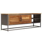 Tv-meubel 120x30x40 cm gerecycled teakhout staal