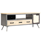 TV cabinet 120x30x45 cm solid mango wood and steel