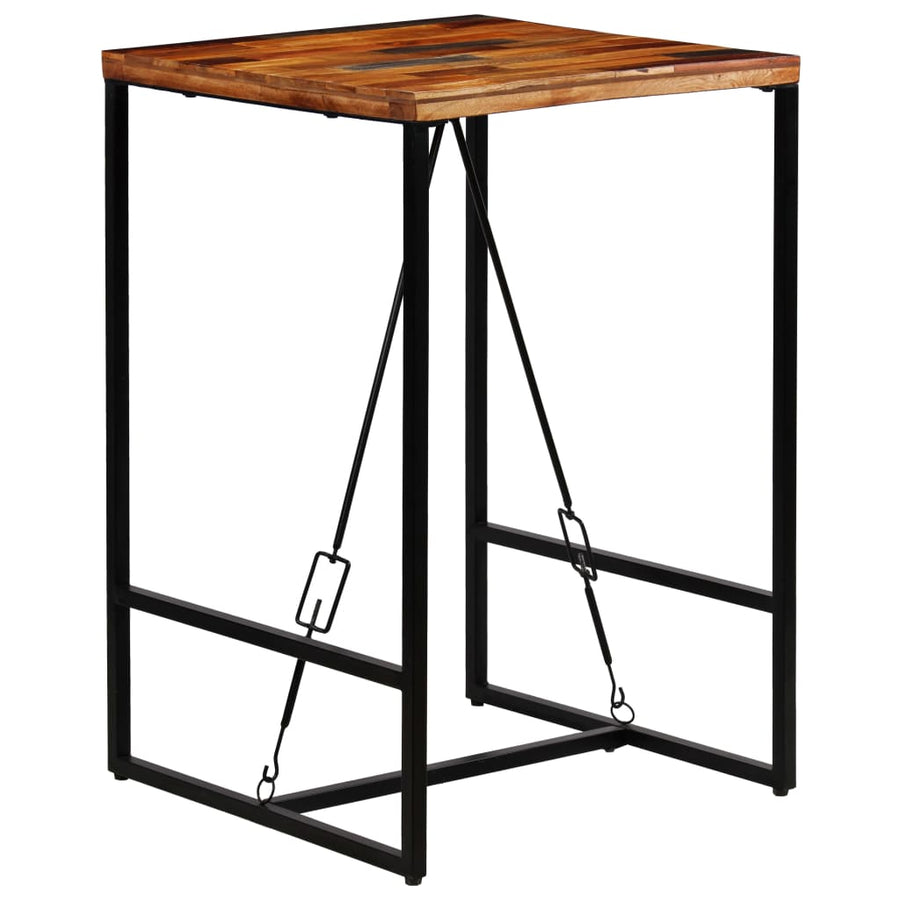 -Delige Barset Massief Gerecycled Hout En Echt Geitenleer 3
