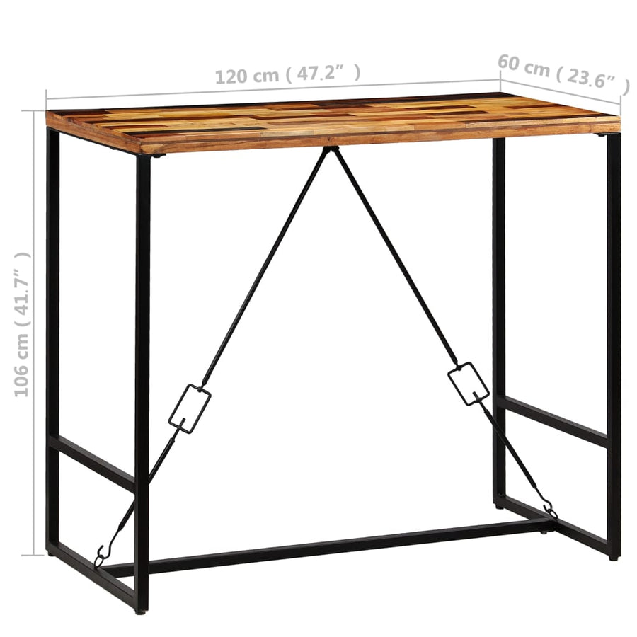 Bartafel Massief Gerecycled Hout 120 x 60 x 106 cm