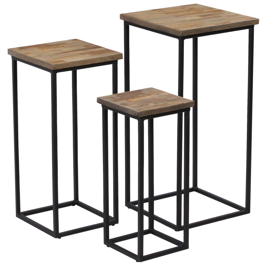 Plantentafelset Gerecycled Teakhout 3-Delig