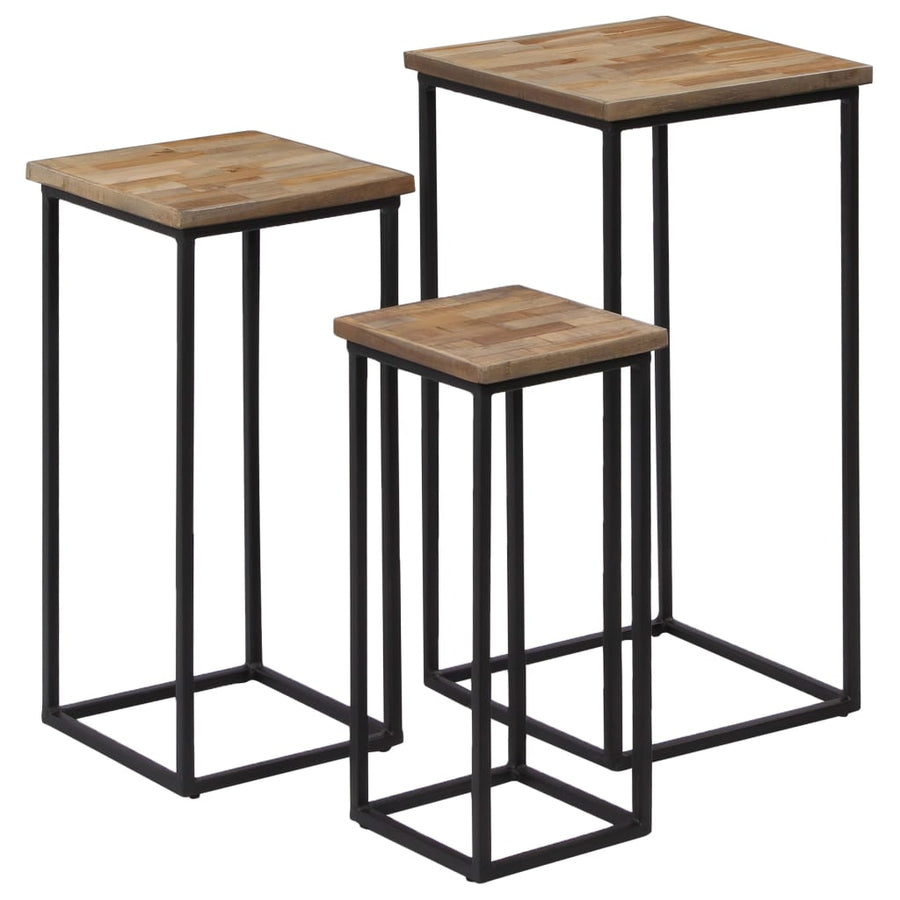 Plantentafelset Gerecycled Teakhout 3-Delig
