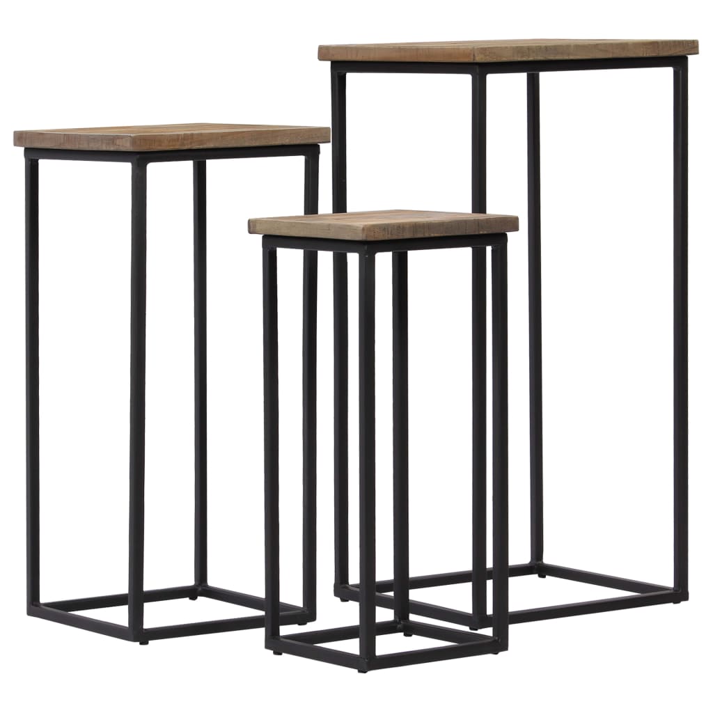 Plantentafelset Gerecycled Teakhout 3-Delig
