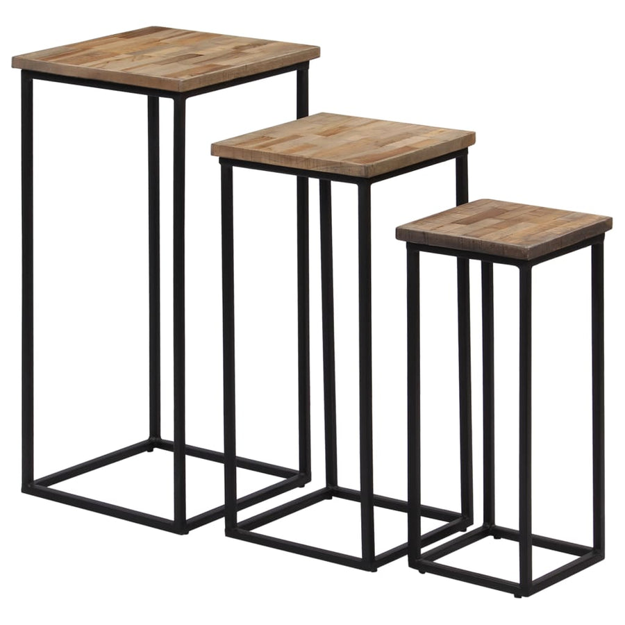 Plantentafelset Gerecycled Teakhout 3-Delig