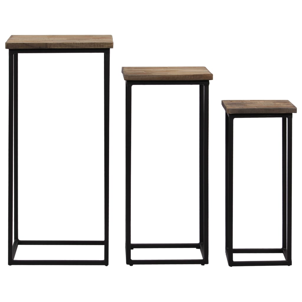 Plantentafelset Gerecycled Teakhout 3-Delig