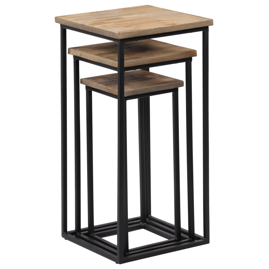 Plantentafelset Gerecycled Teakhout 3-Delig