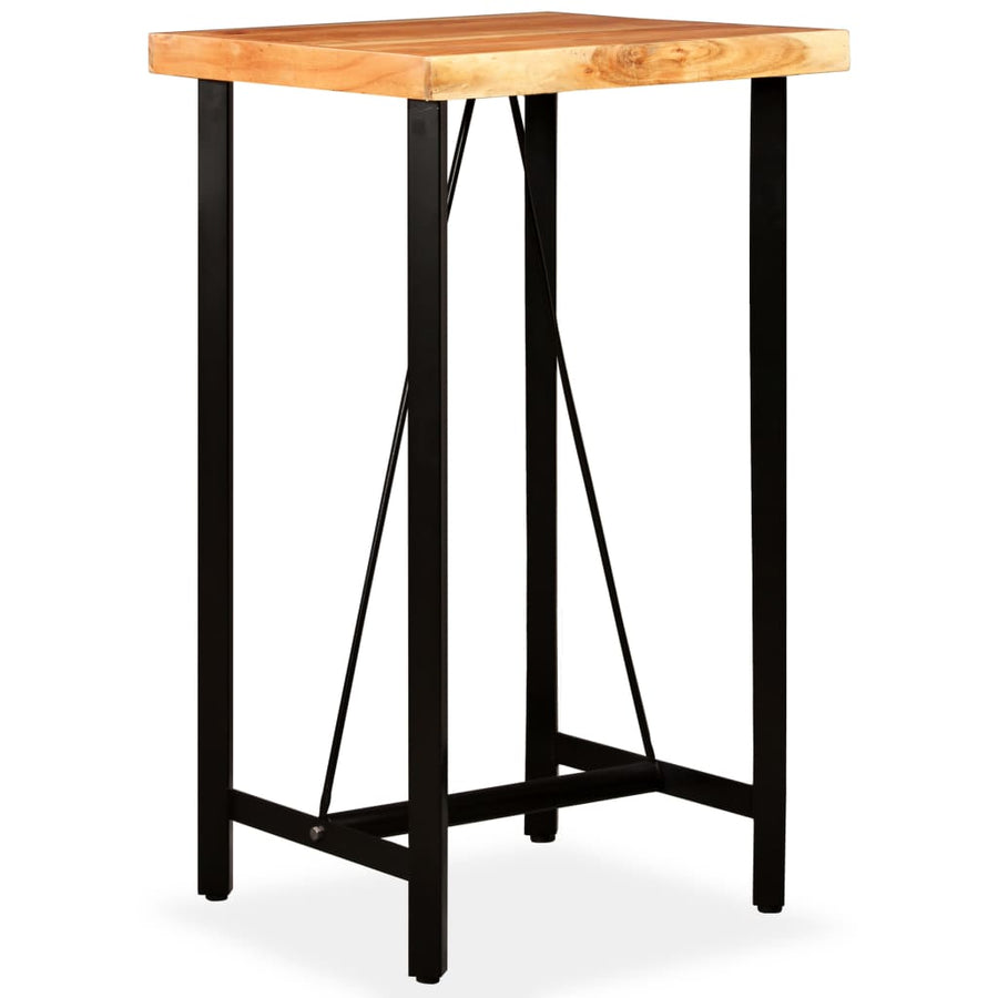 -Delige Barset Massief Acaciahout, Echt Leer En Canvas 3