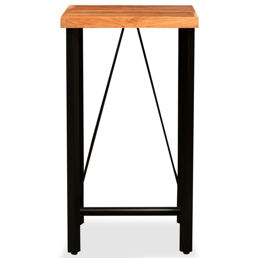 -Delige Barset Massief Acaciahout, Echt Leer En Canvas 3