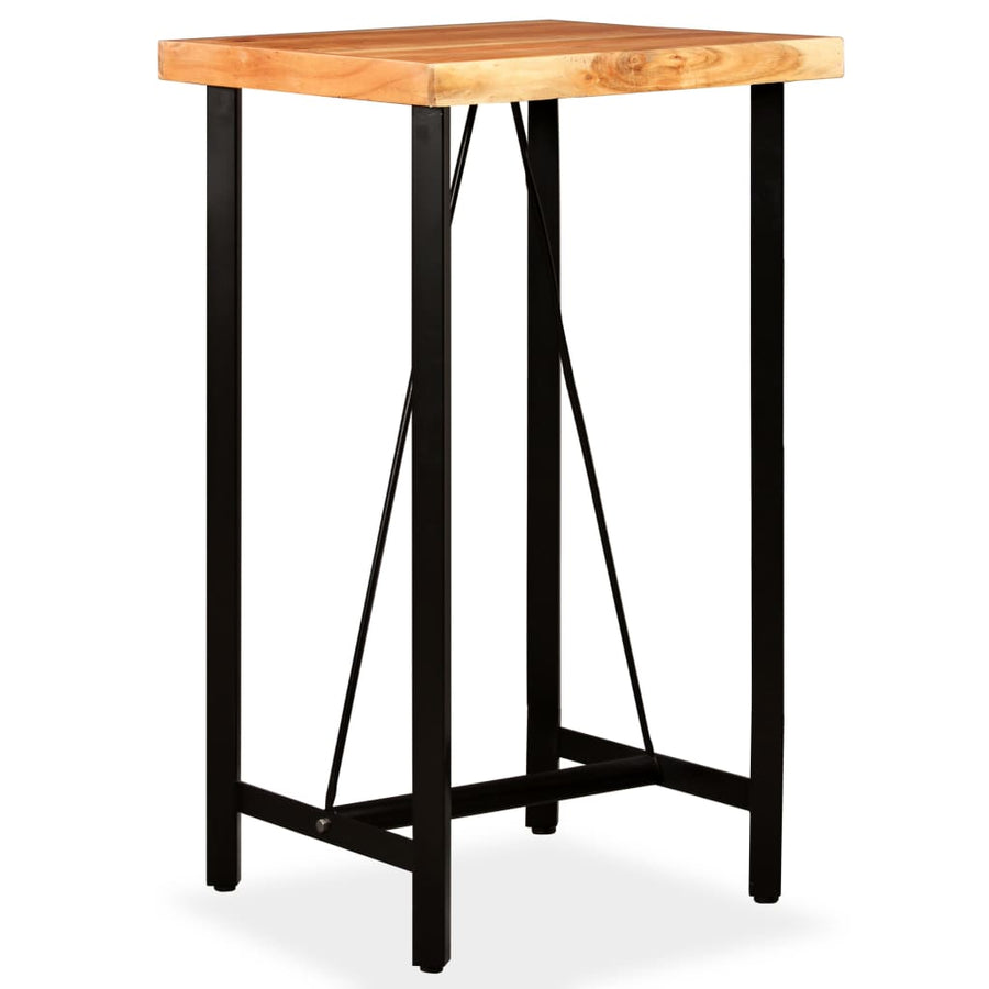-Delige Barset Massief Acaciahout, Echt Leer En Canvas 3