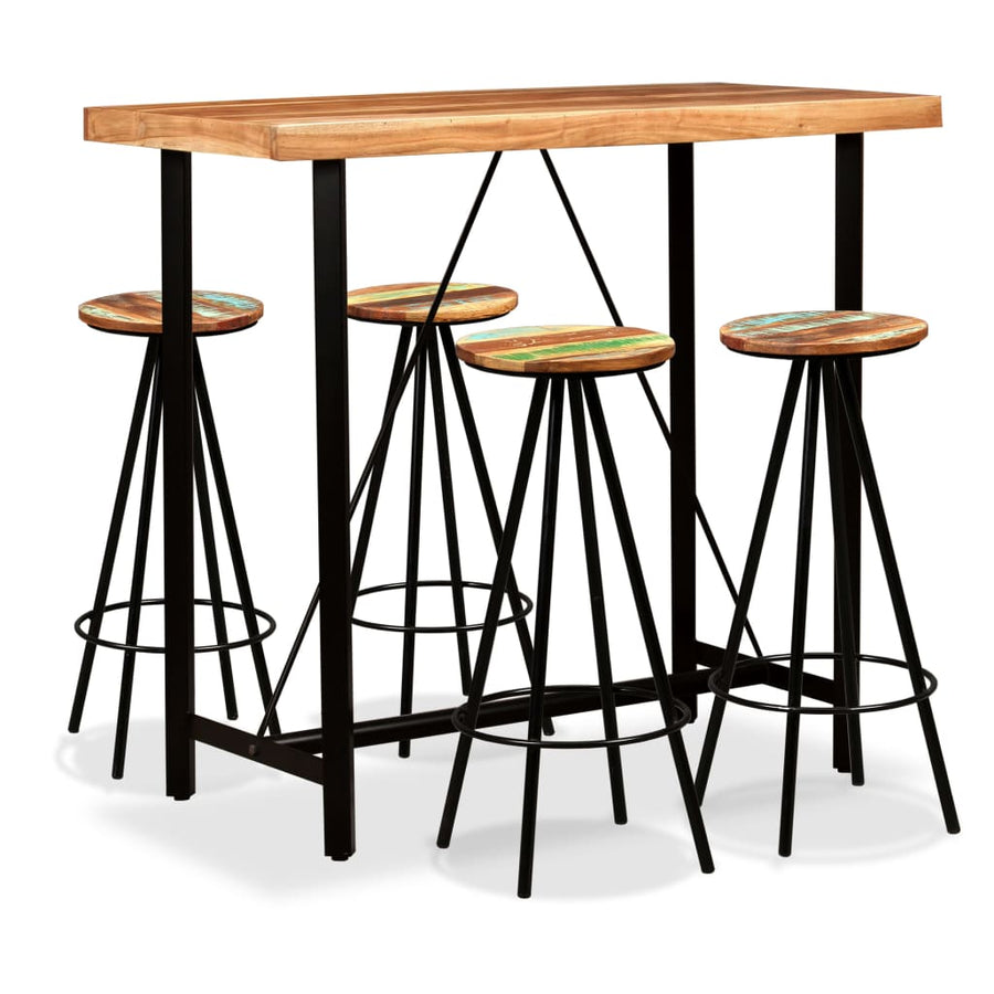 5-Delige Barset Massief Acaciahout En Gerecycled Hout 4
