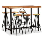 7-piece Bar Set solid acacia wood and reclaimed wood