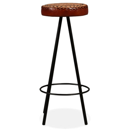 7-delige Barset massief acaciahout, echt leer en canvas