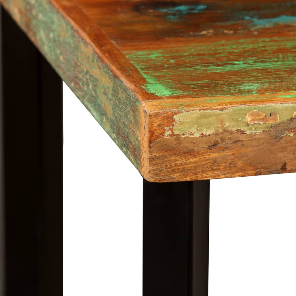 Barset Massief Gerecycled Hout, Echt Leer En Canvas -Delig 3