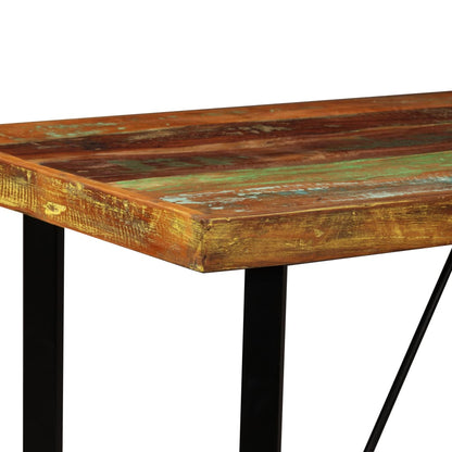 Barset Massief Gerecycled Hout En Echt Leer -Delig 5