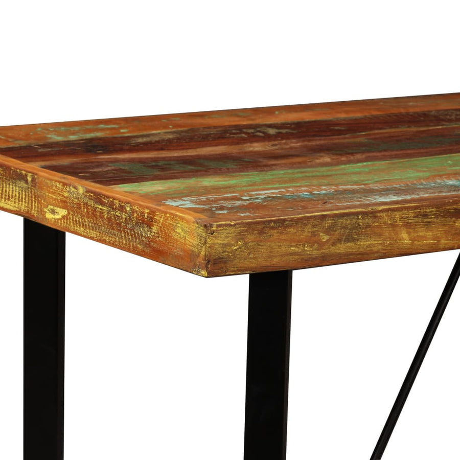 Barset Massief Gerecycled Hout En Echt Leer -Delig 5