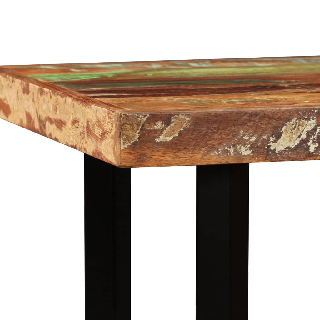 Barset Massief Gerecycled Hout En Echt Leer -Delig 5
