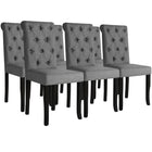 Eetkamerstoelen 6 st donkergrijs stof