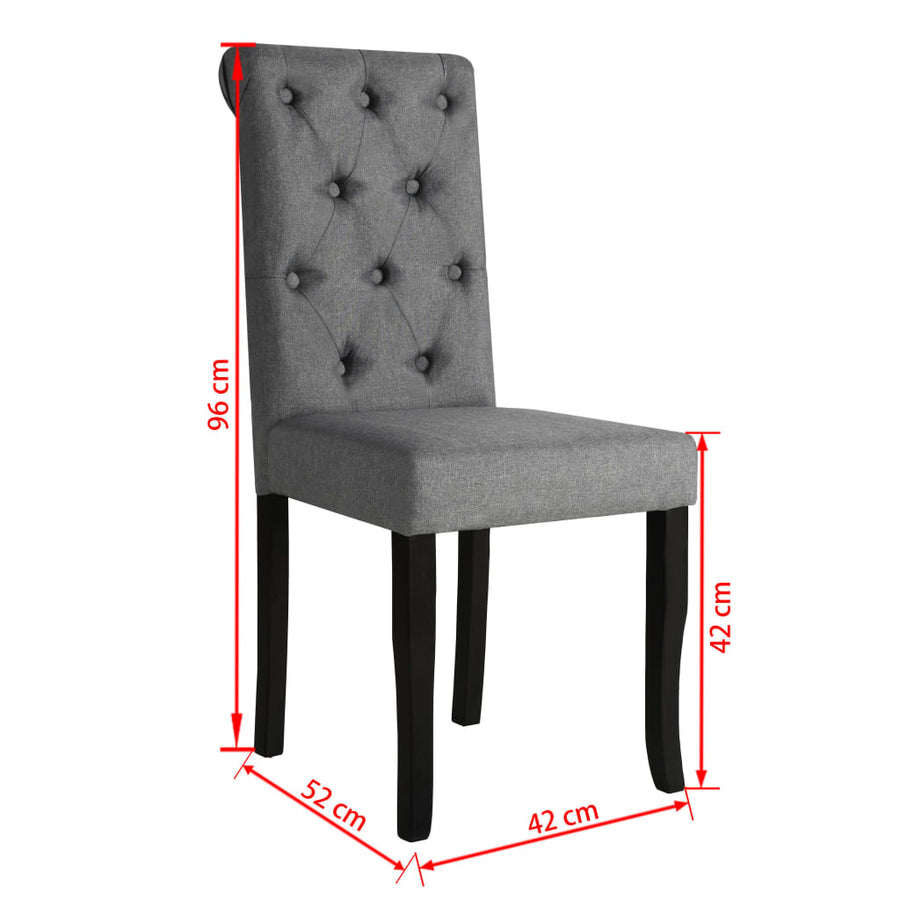 Eetkamerstoelen Stof 6 Donkergrijs