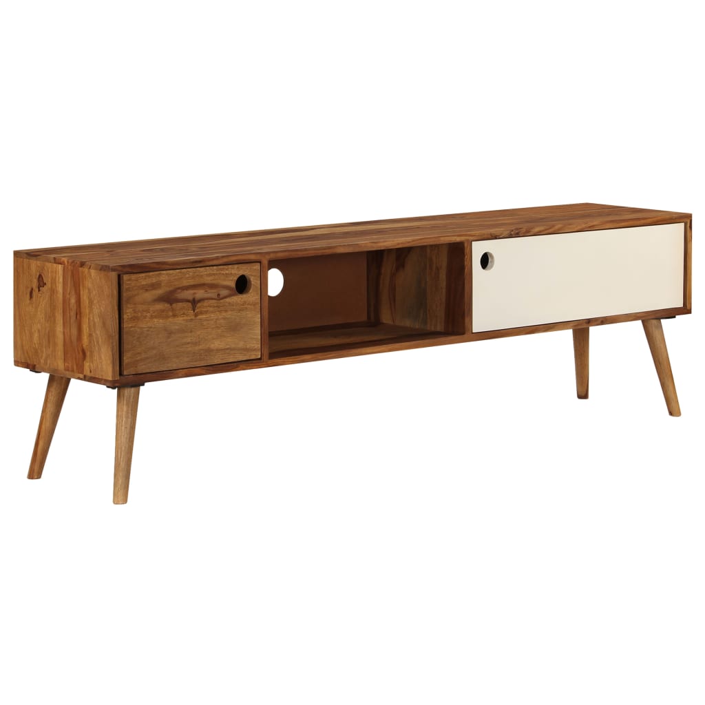 Tv-Meubel 140X30X40 Cm Massief Acaciahout